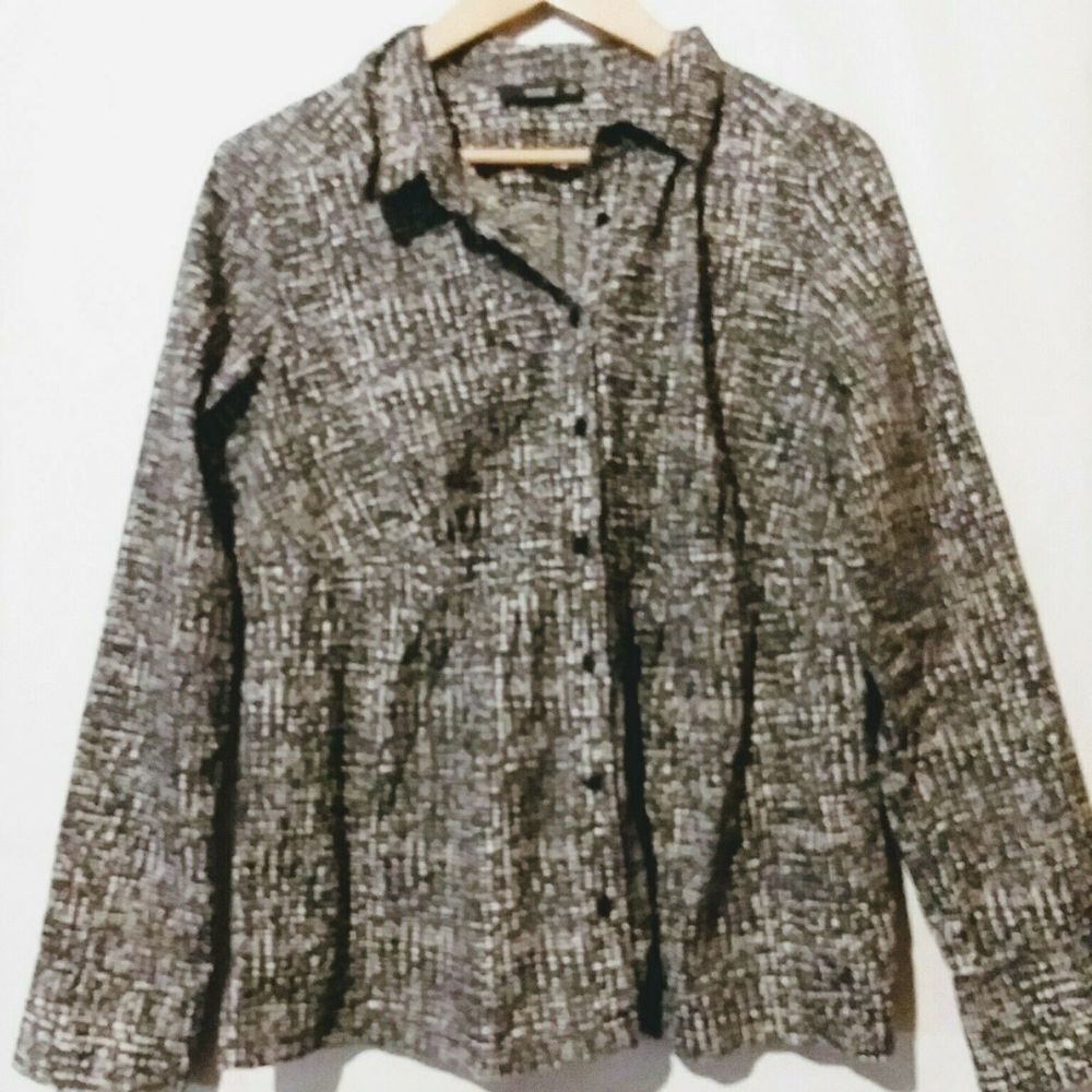 A.N.A Womens Top Black & White Long Sleeve 14